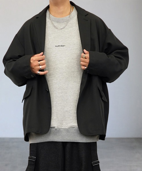 L'atelier（ラトリエ）の「スウェット 長袖 ポケット付 トレーナー ヘビーウエイト savier（スウェット・メンズ・ブラック系/グレー系・M/L/XL）」の10枚目の写真