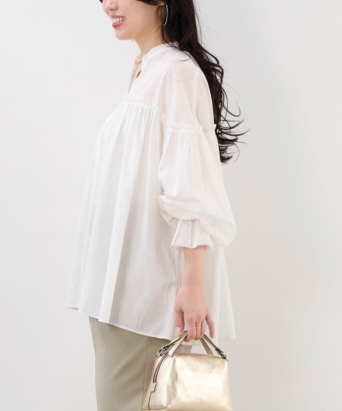 b-matブラウス　ホワイト　新品未使用 MISCH MASCH ブラウス シャツ 2023秋冬新作プリント花柄ボウタイ