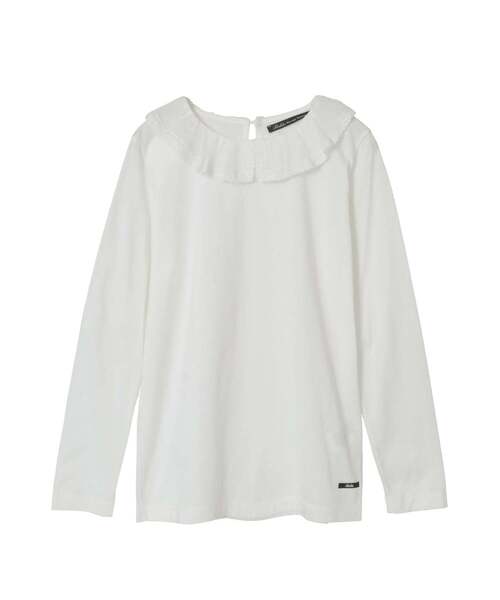 Tiara(ティアラ)の「【Bilitis dix-sept ans/ビリティス・ディセッタン】Tulle Collar Long T(Tシャツ/カットソー・レディース・ブラック/ホワイト・FREE)」の1枚目の写真