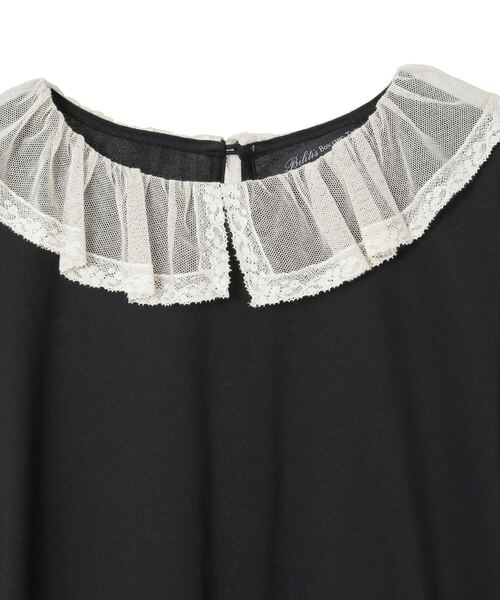 Tiara(ティアラ)の「【Bilitis dix-sept ans/ビリティス・ディセッタン】Tulle Collar Long T(Tシャツ/カットソー・レディース・ブラック/ホワイト・FREE)」の4枚目の写真