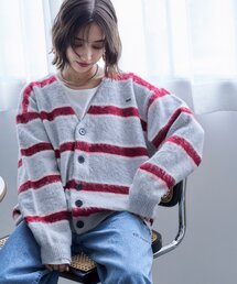 NUNIFE（ユニフィー）の「【NUNIFE】起毛マルチボーダーカーディガン（カーディガン/ボレロ・レディース）」