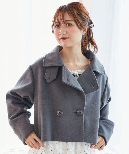 MAJESTIC LEGON（マジェスティックレゴン）の「マルチwayフェイクファー付ショートコート（その他アウター・レディース・チャコールグレー/ブラック/アイボリー/ピンクベージュ・SMALL/MEDIUM/X-SMALL）」の10枚目の写真