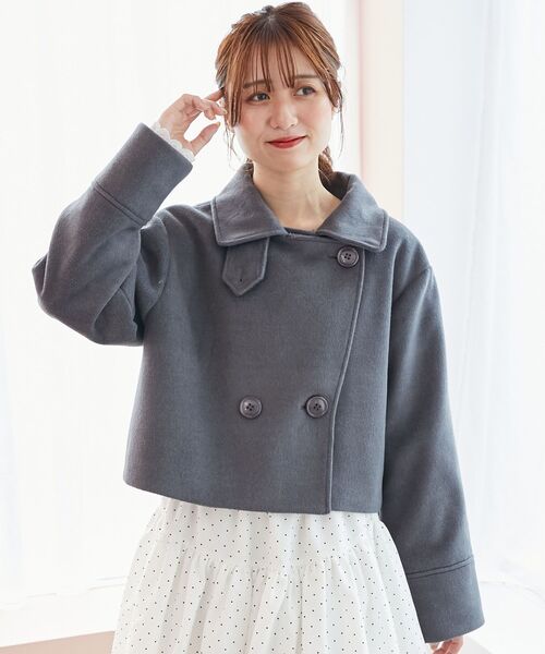 MAJESTIC LEGON（マジェスティックレゴン）の「マルチwayフェイクファー付ショートコート（その他アウター・レディース・チャコールグレー/ブラック/アイボリー/ピンクベージュ・SMALL/MEDIUM/X-SMALL）」の13枚目の写真