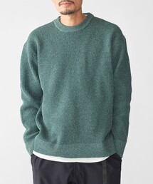 【WEB限定】SHIPS: ビッグシルエット クルーネック レイヤード ニット(ニット+ロンT)