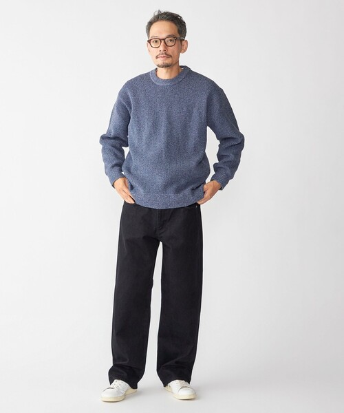 SHIPS(シップス)の「【WEB限定】SHIPS: ビッグシルエット クルーネック レイヤード ニット(ニット+ロンT)(ニット/セーター・メンズ・オリーブ/ブラック/ベージュ/ネイビー・MEDIUM/SMALL/X-LARGE/LARGE)」の7枚目の写真