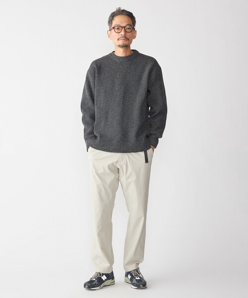 SHIPS(シップス)の「【WEB限定】SHIPS: ビッグシルエット クルーネック レイヤード ニット(ニット+ロンT)(ニット/セーター・メンズ・オリーブ/ブラック/ベージュ/ネイビー・MEDIUM/SMALL/X-LARGE/LARGE)」の8枚目の写真
