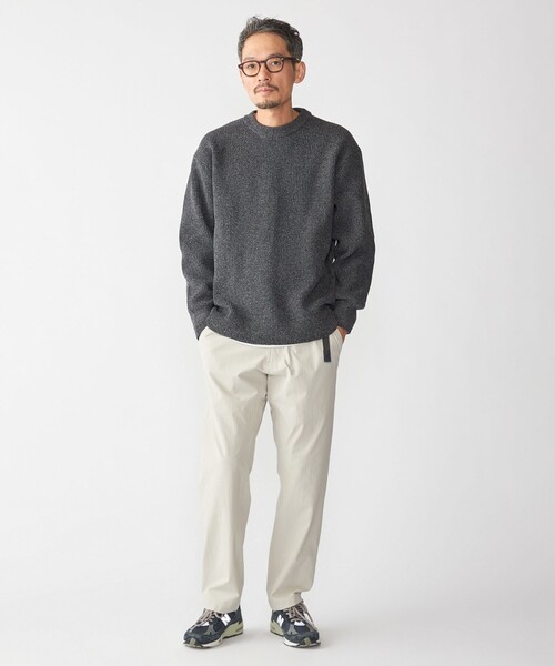 SHIPS(シップス)の「【WEB限定】SHIPS: ビッグシルエット クルーネック レイヤード ニット(ニット+ロンT)(ニット/セーター・メンズ・オリーブ/ブラック/ベージュ/ネイビー・MEDIUM/SMALL/X-LARGE/LARGE)」の13枚目の写真
