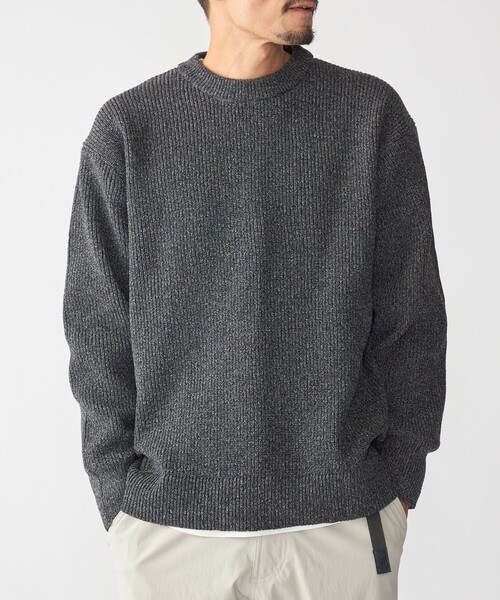 SHIPS(シップス)の「【WEB限定】SHIPS: ビッグシルエット クルーネック レイヤード ニット(ニット+ロンT)(ニット/セーター・メンズ・オリーブ/ブラック/ベージュ/ネイビー・MEDIUM/SMALL/X-LARGE/LARGE)」の18枚目の写真