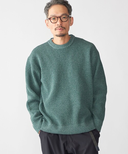 SHIPS(シップス)の「【WEB限定】SHIPS: ビッグシルエット クルーネック レイヤード ニット(ニット+ロンT)(ニット/セーター・メンズ・オリーブ/ブラック/ベージュ/ネイビー・MEDIUM/SMALL/X-LARGE/LARGE)」の19枚目の写真