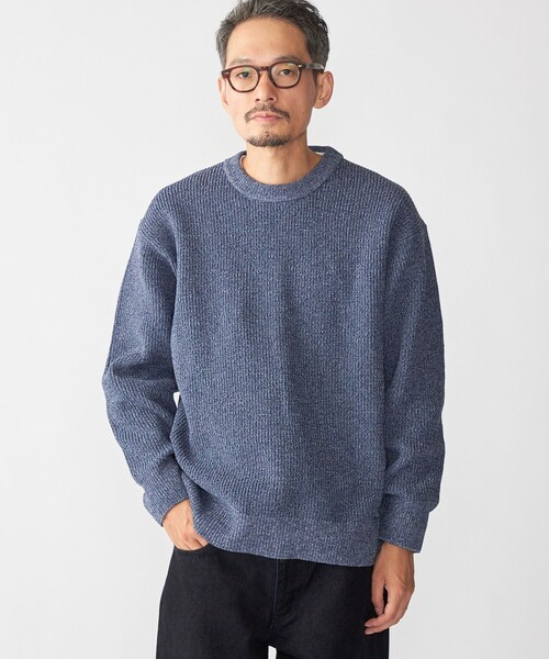 SHIPS(シップス)の「【WEB限定】SHIPS: ビッグシルエット クルーネック レイヤード ニット(ニット+ロンT)(ニット/セーター・メンズ・オリーブ/ブラック/ベージュ/ネイビー・MEDIUM/SMALL/X-LARGE/LARGE)」の21枚目の写真