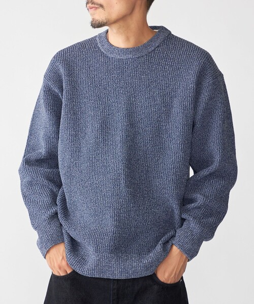 SHIPS(シップス)の「【WEB限定】SHIPS: ビッグシルエット クルーネック レイヤード ニット(ニット+ロンT)(ニット/セーター・メンズ・オリーブ/ブラック/ベージュ/ネイビー・MEDIUM/SMALL/X-LARGE/LARGE)」の22枚目の写真