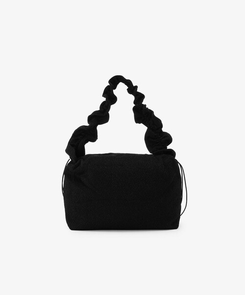 Afternoon Tea(アフタヌーンティー)の「ラメギャザーショルダーバッグ(ショルダーバッグ・レディース・ブラック/シルバー・ONE SIZE)」の3枚目の写真