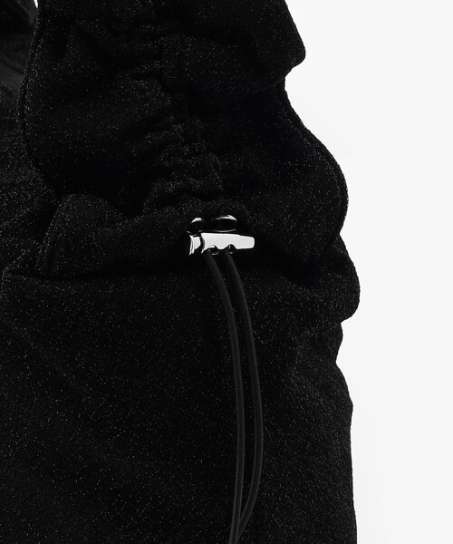 Afternoon Tea(アフタヌーンティー)の「ラメギャザーショルダーバッグ(ショルダーバッグ・レディース・ブラック/シルバー・ONE SIZE)」の6枚目の写真