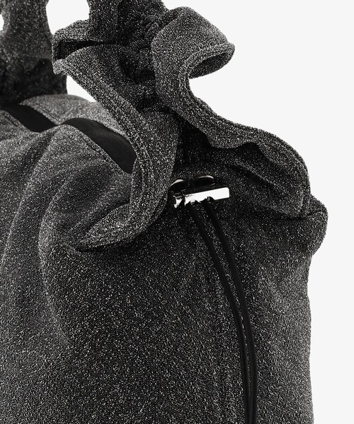 Afternoon Tea(アフタヌーンティー)の「ラメギャザーショルダーバッグ(ショルダーバッグ・レディース・ブラック/シルバー・ONE SIZE)」の10枚目の写真