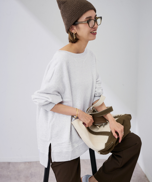 ≪一部カラーWEB限定 / 追加≫ボートネックワイドスウェット