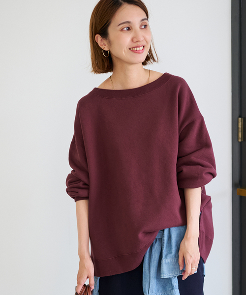 ≪一部カラーWEB限定 / 追加≫ボートネックワイドスウェット
