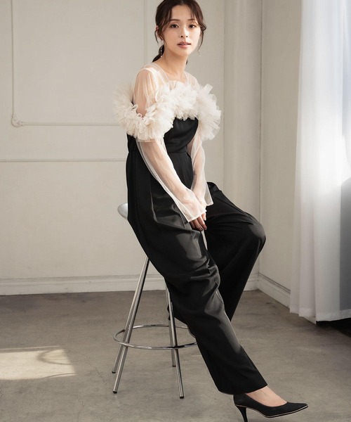 セール】マルチWAY チュールフリル オールインワン パンツドレス 結婚