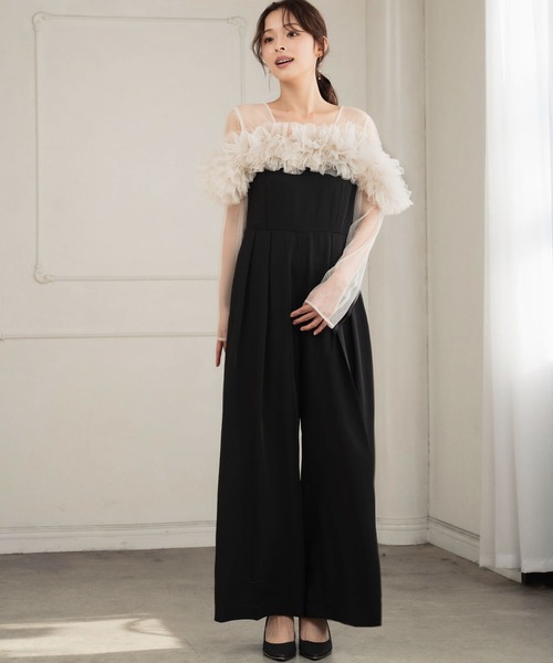 セール】マルチWAY チュールフリル オールインワン パンツドレス 結婚