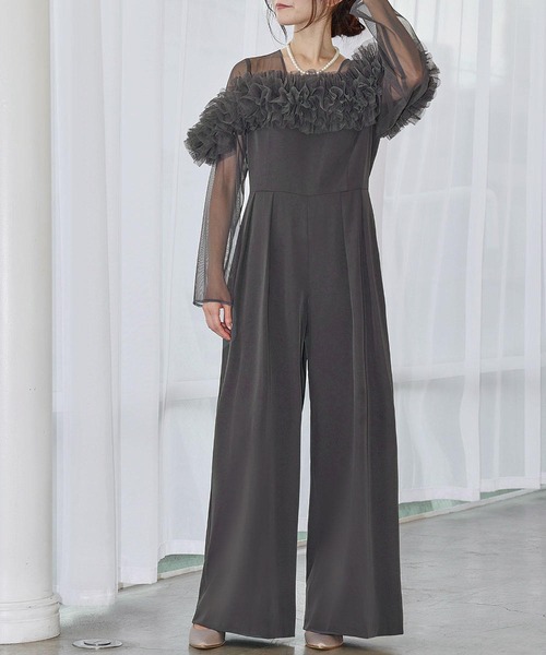 マルチウェイ チュールフリル付き 結婚式 パーティー オケージョンドレス セール】マルチウェイ チュールフリル付き 結婚式 パーティー