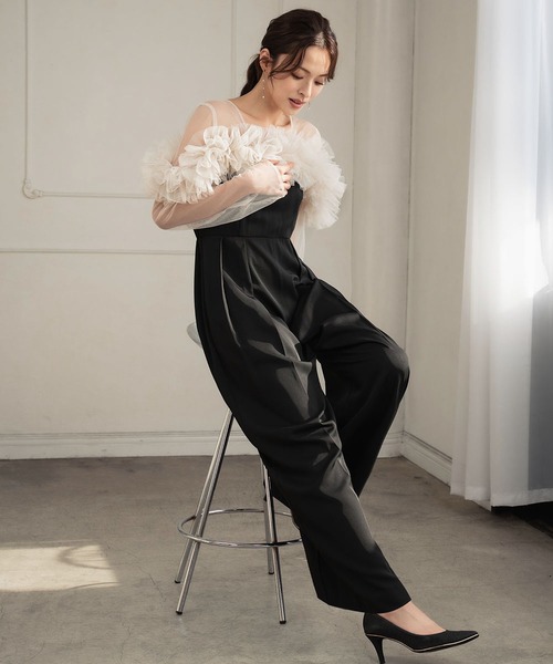 セール】マルチWAY チュールフリル オールインワン パンツドレス 結婚