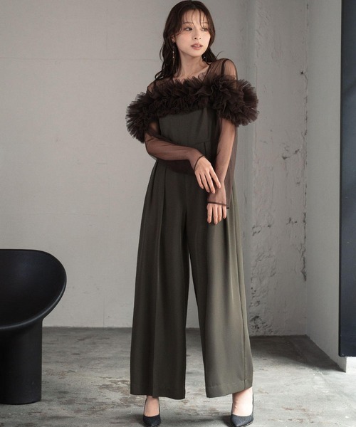 セール】マルチWAY チュールフリル オールインワン パンツドレス 結婚