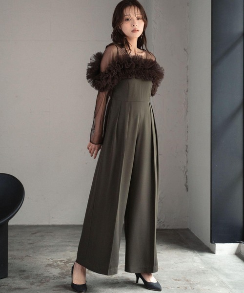 セール】マルチWAY チュールフリル オールインワン パンツドレス 結婚