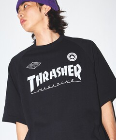 Reebok Tシャツ カットソー Vネック 切替 総柄 半袖 S 黒 ブラック 半袖 Tシャツ 冷感 速乾 UV加工 ストレッチスムース シューズプリント