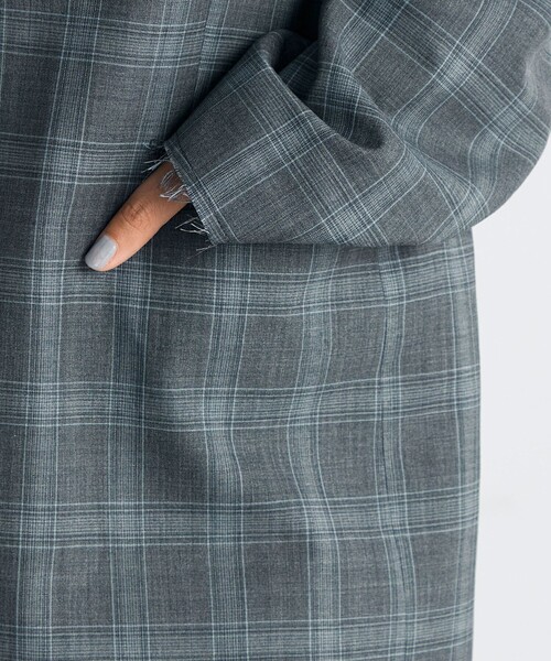 EDITION（エディション）の「Super140's ウールトロピカル チェックオーバーサイズドジャケット（テーラードジャケット・レディース・グレー系その他・34/36）」の11枚目の写真