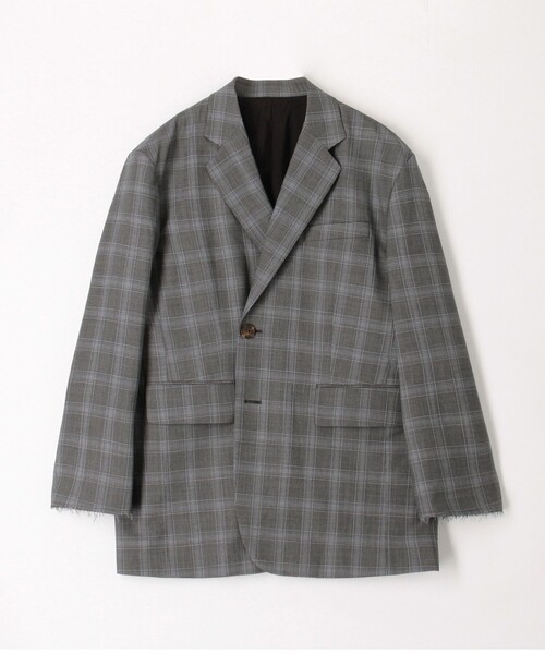 EDITION（エディション）の「Super140's ウールトロピカル チェックオーバーサイズドジャケット（テーラードジャケット・レディース・グレー系その他・34/36）」の12枚目の写真