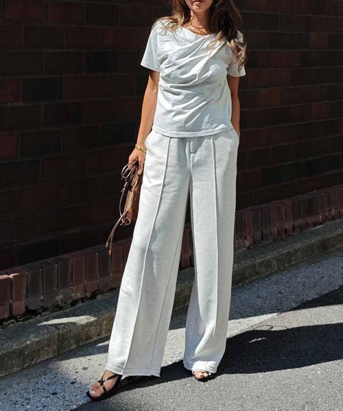 esutoreja(エストレジャ)の「スウェットセンタープレスパンツ(スウェットパンツ・レディース・グレー/ブラック/オートミール・FREE)」の7枚目の写真