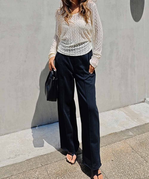 esutoreja(エストレジャ)の「スウェットセンタープレスパンツ(スウェットパンツ・レディース・グレー/ブラック/オートミール・FREE)」の8枚目の写真