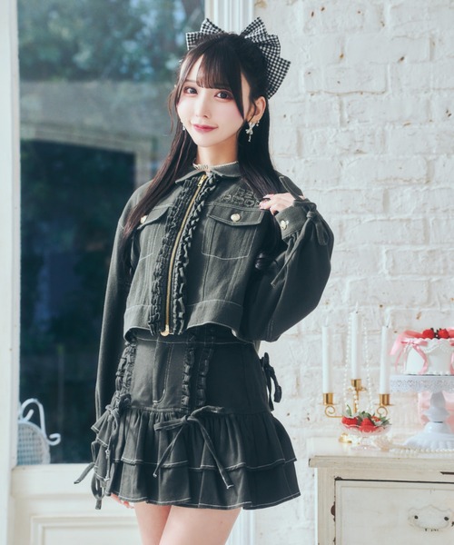 セール】デニムフリルジャケット（デニムジャケット）｜ReAmour