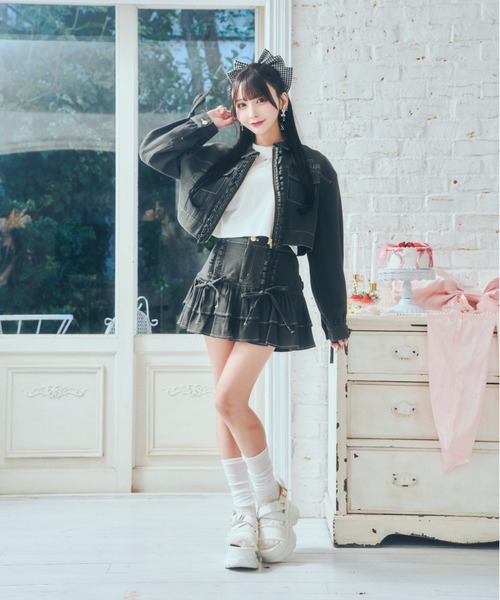 セール】デニムフリルジャケット（デニムジャケット）｜ReAmour