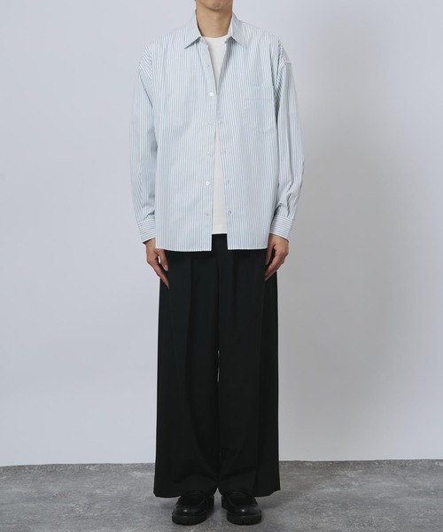 セール】ストライプ オーバーサイズレギュラーシャツ（シャツ/ブラウス
