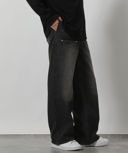 LAKOLE（ラコレ）の「フロントデザインデニムパンツ / 589860（デニムパンツ・メンズ・ブラック/ブルー/グレー・LARGE/MEDIUM/SMALL）」の5枚目の写真