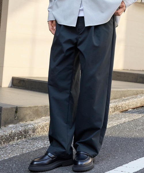 デニムライク チノパンツ（ワイド／ストレート）」系 Lサイズ WEEKIN DENIM チノパン 極太 バギーパンツ 大きいサイズ ウィーキン