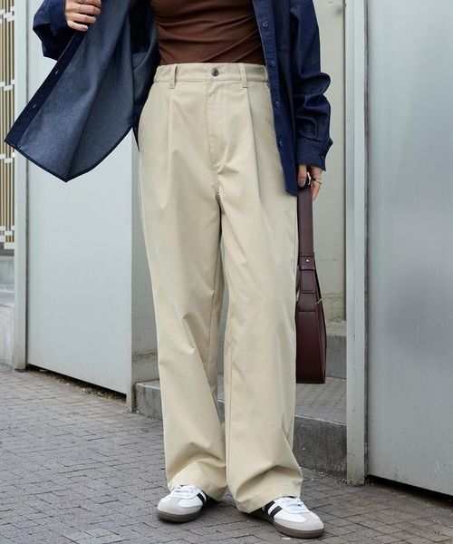 MONO-MART（モノマート）の「<イージーケア/UVカット>ワンタック ファンクショナルファブリックチノパンツ/ヴィンテージライクデニムパンツ（チノパンツ・メンズ・ブラック系/インディゴブルー/ベージュ/チャコール/オリーブ/ブラック・L/M/S）」の8枚目の写真