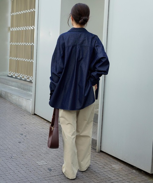 MONO-MART（モノマート）の「<イージーケア/UVカット>ワンタック ファンクショナルファブリックチノパンツ/ヴィンテージライクデニムパンツ（チノパンツ・メンズ・ブラック系/インディゴブルー/ベージュ/チャコール/オリーブ/ブラック・L/M/S）」の11枚目の写真