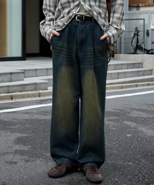 MONO-MART（モノマート）の「<イージーケア/UVカット>ワンタック ファンクショナルファブリックチノパンツ/ヴィンテージライクデニムパンツ（チノパンツ・メンズ・ブラック系/インディゴブルー/ベージュ/チャコール/オリーブ/ブラック・L/M/S）」の13枚目の写真