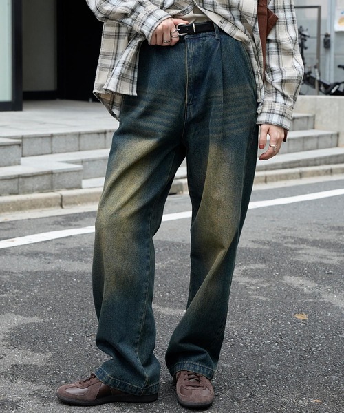 MONO-MART（モノマート）の「<イージーケア/UVカット>ワンタック ファンクショナルファブリックチノパンツ/ヴィンテージライクデニムパンツ（チノパンツ・メンズ・ブラック系/インディゴブルー/ベージュ/チャコール/オリーブ/ブラック・L/M/S）」の14枚目の写真