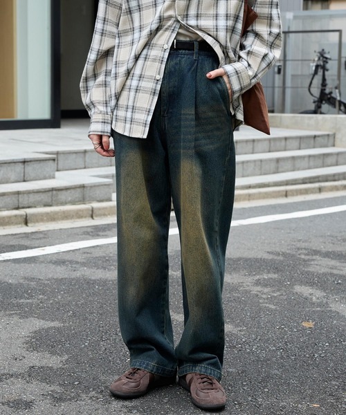 MONO-MART（モノマート）の「<イージーケア/UVカット>ワンタック ファンクショナルファブリックチノパンツ/ヴィンテージライクデニムパンツ（チノパンツ・メンズ・ブラック系/インディゴブルー/ベージュ/チャコール/オリーブ/ブラック・L/M/S）」の15枚目の写真