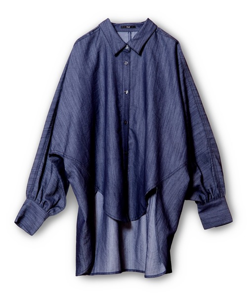 OSMOSIS（オズモーシス）の「ドルマンデニムシャツ（シャツ/ブラウス・レディース・ブルー/ブラック・ONE SIZE）」の18枚目の写真