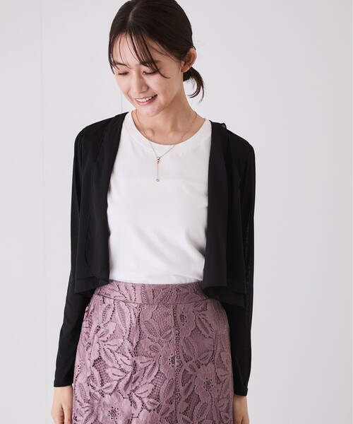 Jayro(ジャイロ)の「前開き羽織カーディガン(カーディガン/ボレロ・レディース・ブラック/ホワイト系その他・M)」の5枚目の写真
