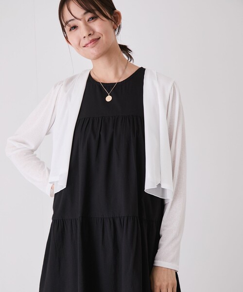 Jayro(ジャイロ)の「前開き羽織カーディガン(カーディガン/ボレロ・レディース・ブラック/ホワイト系その他・M)」の12枚目の写真