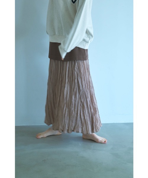 marjour(マージュール)の「DOCKING LAYERED SKIRT(スカート・レディース・ブラック/ブラウン・M/L)」の1枚目の写真
