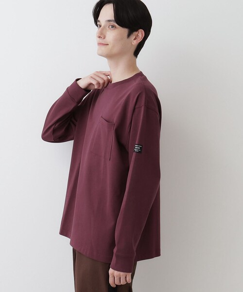 Dessin(デッサン)の「【洗える】ヘビー天竺ロンT(Tシャツ/カットソー・メンズ・ホワイト系/ブラック/ボルドー・02/03)」の3枚目の写真
