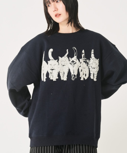 裏起毛モノトーンアニマル柄トレーナー(M1)（スウェット）｜CORISCO