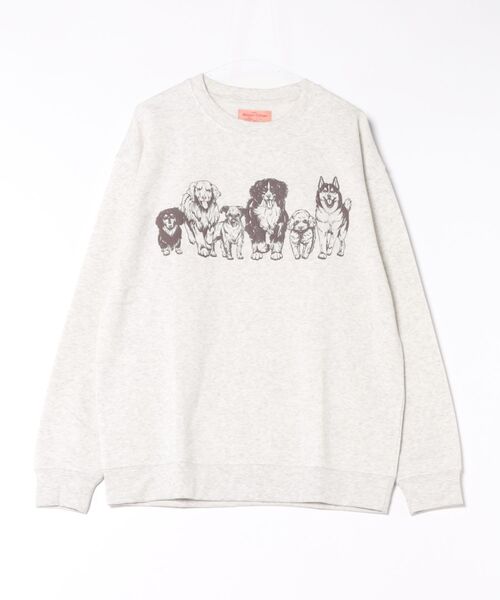 セール】裏起毛モノトーンアニマル柄トレーナー(M1)（スウェット