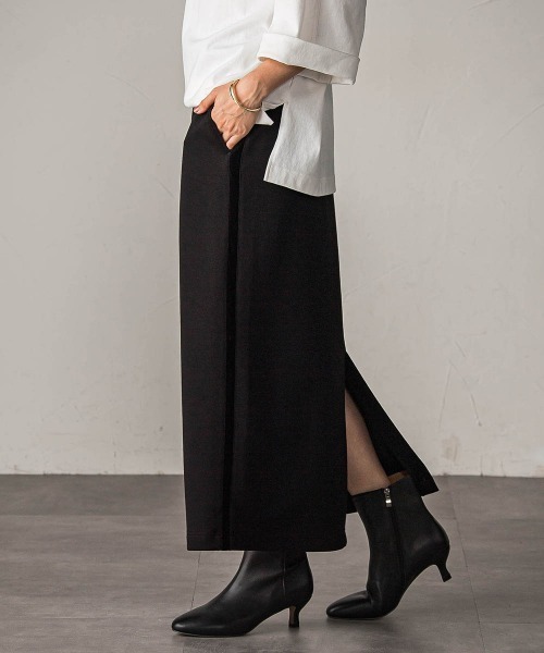 MAYSON GREY（メイソングレイ）の「叶えるIラインスカート≪手洗い可能≫（スカート・レディース・ブラック/チャコールグレー・M）」の4枚目の写真