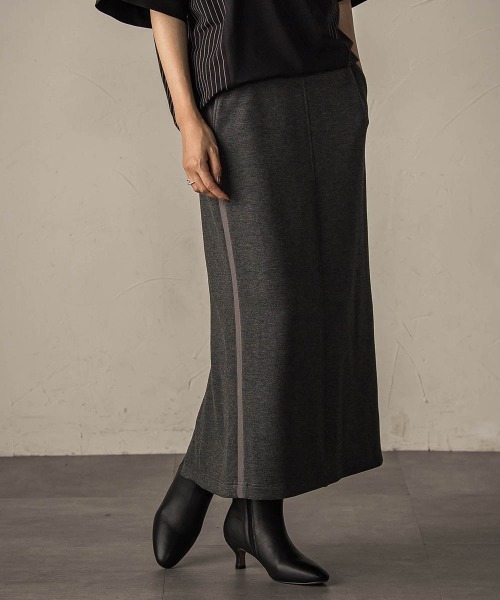 MAYSON GREY（メイソングレイ）の「叶えるIラインスカート≪手洗い可能≫（スカート・レディース・ブラック/チャコールグレー・M）」の13枚目の写真